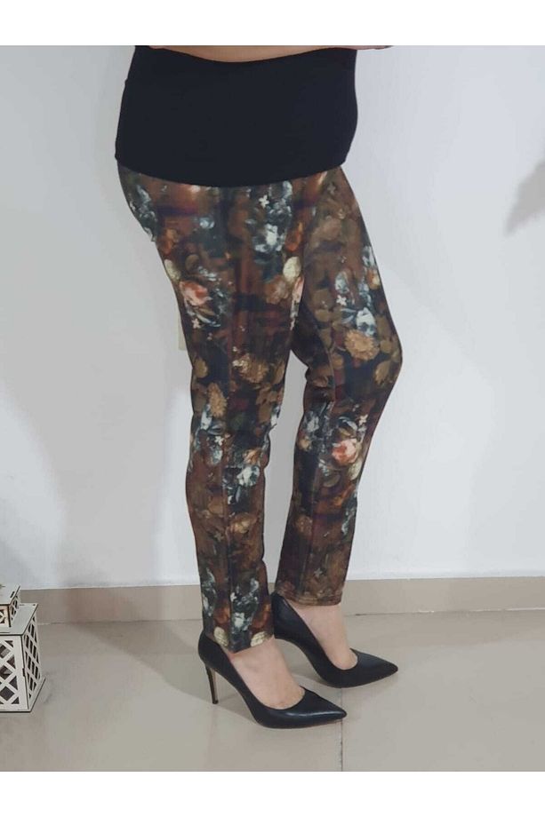 Gül Basklı Dalgıç Pantolon - 4