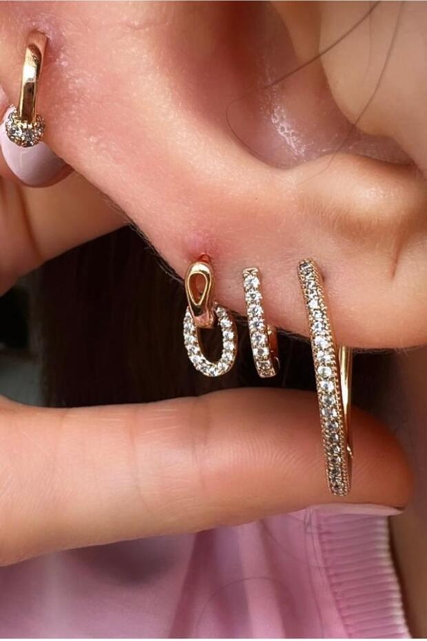 Luis ( Mini Altın Kaplama Küpe ) - 1