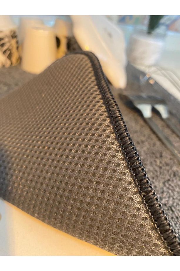 Mikrofiber Gri Renk Bulaşık Kurulama Matı 36x45 Cm Kurutma Örtüsü Tezgah Üstü Süper Emici - 5