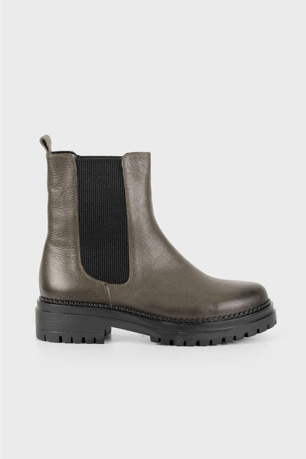 Women's Green Genuine Leather Chelsea Boots & Booties, Size 35-41