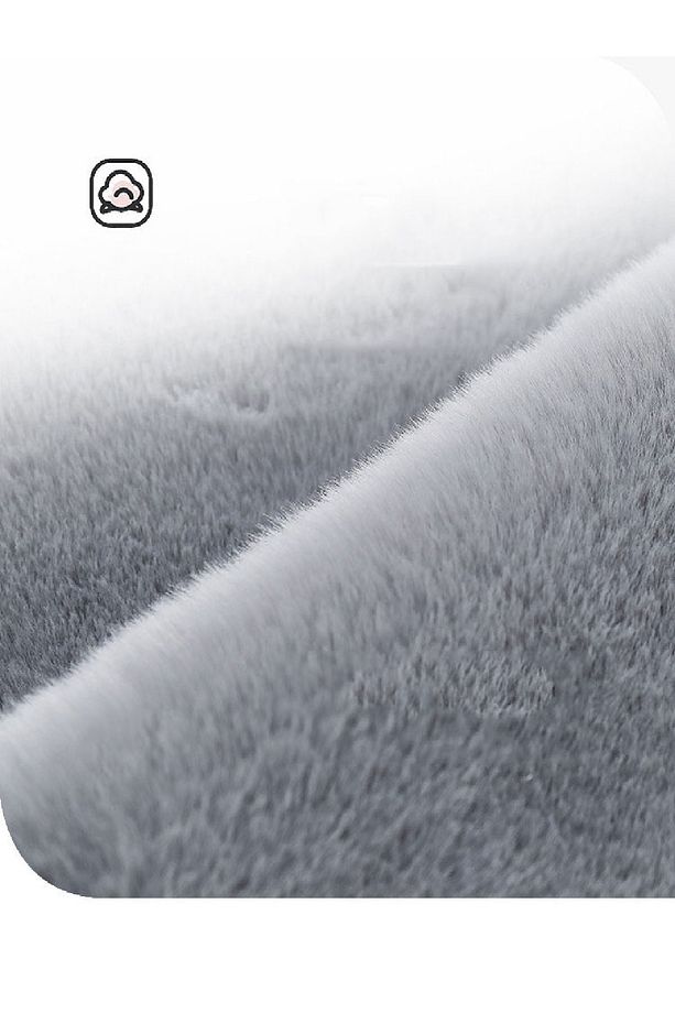 Antrasit Post Dokuma Halı Peluş Tavşan Tüyü Hissi Antibakteriyel - 5