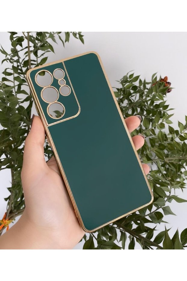 Samsung S21 Ultra Compatible Gold Detailed Laser Cut Case