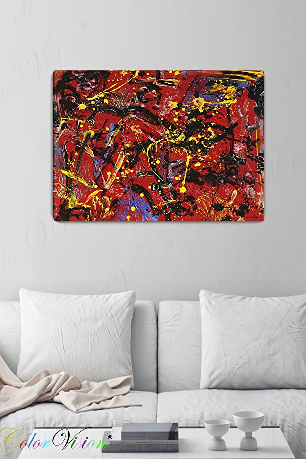 Jackson Pollock Red Composition 1946 Kanvas Tablo - 1