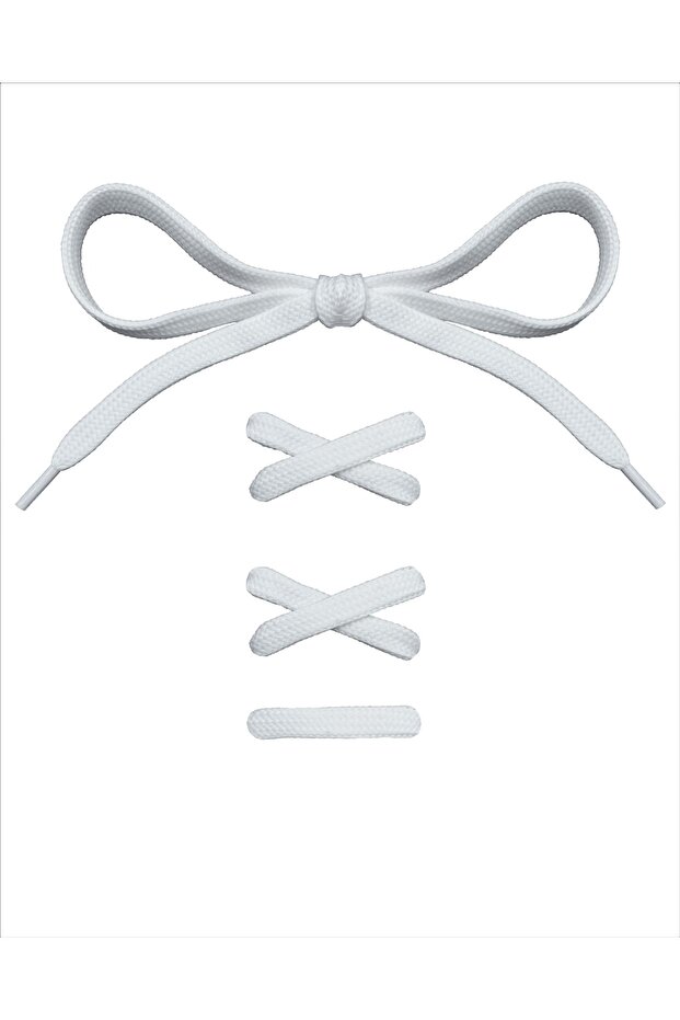 White Thick Woven Shoelaces, Sport Basic Laces, 120 Cm (1 PAIR)
