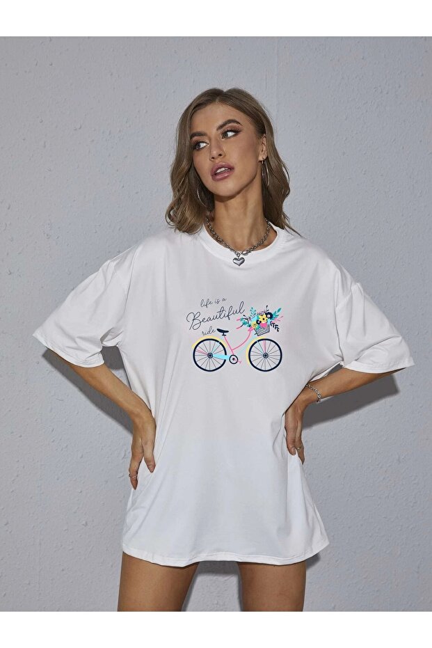 Women's Bike Printed Oversized t-shirt