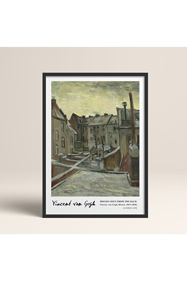 Framed Vincent Van Gogh Painting 30X40Cm 40X60Cm 50X70Cm Black and White Wooden Framed Vangogh020