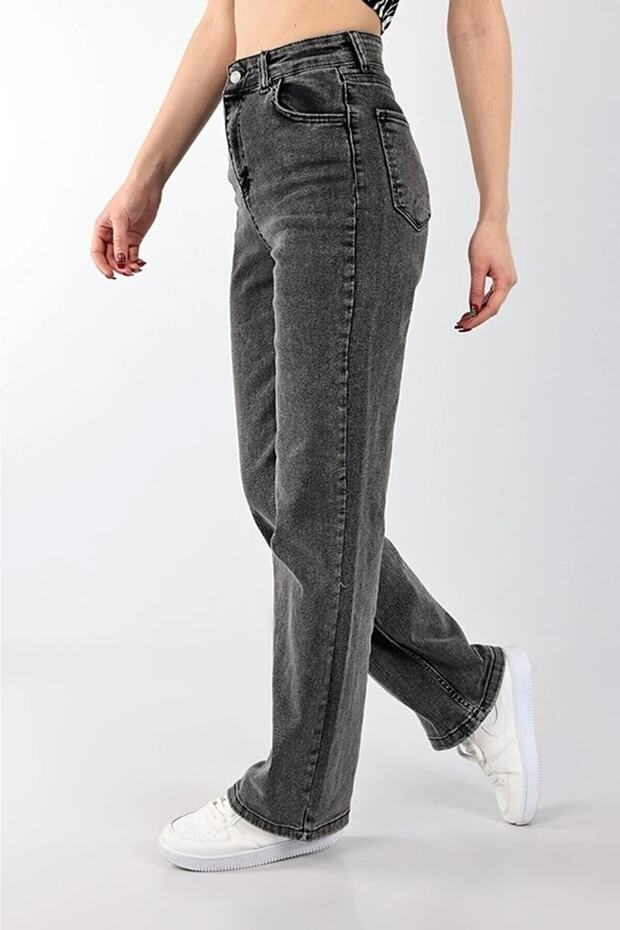 Franko 90's Smoked Palazzo Jean Women's Wide Leg Colorfast Stretch Denim Pants