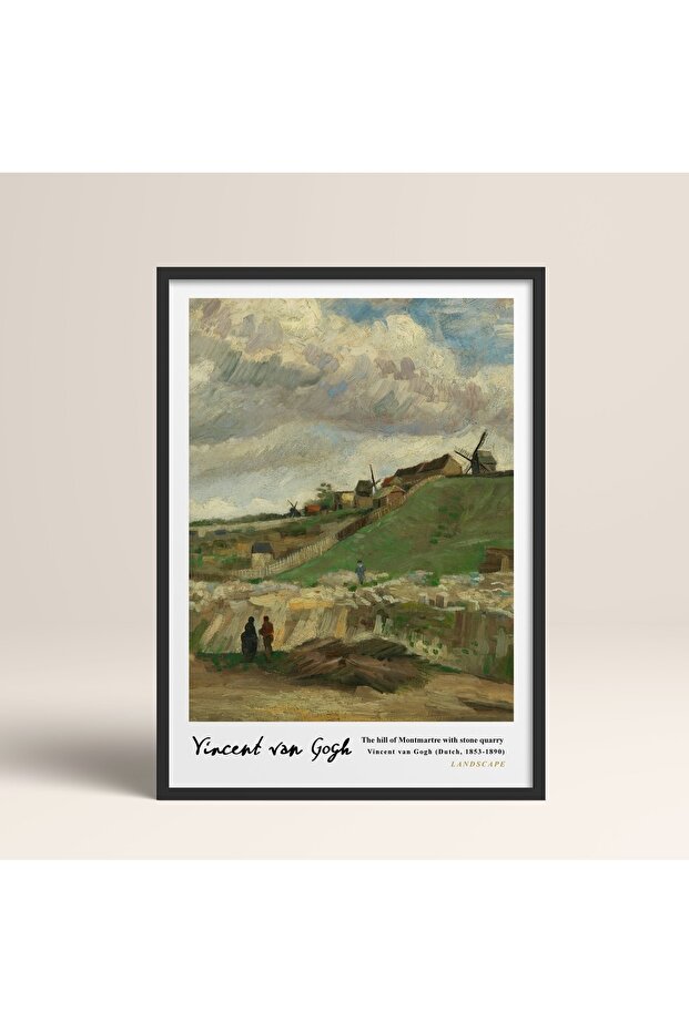 Framed Vincent Van Gogh Painting 30X40Cm 40X60Cm 50X70Cm Black and White Wooden Framed Vangogh06