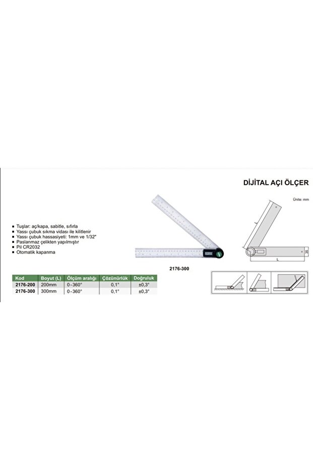 2176-300 Dijital Açı Ölçer - 2