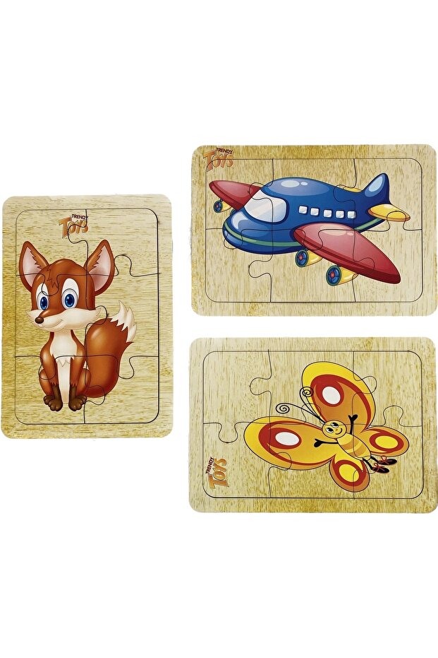 Wooden Puzzle My First Puzzle 3 Pieces 6 Pieces 18x11cm