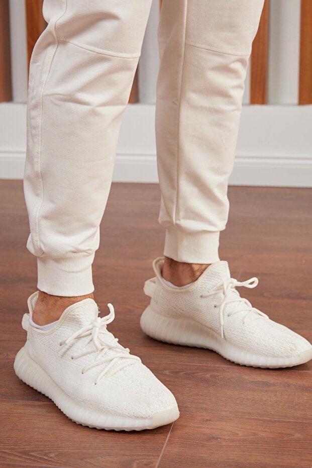 Men's Basic Sweatpants Ecru - 5