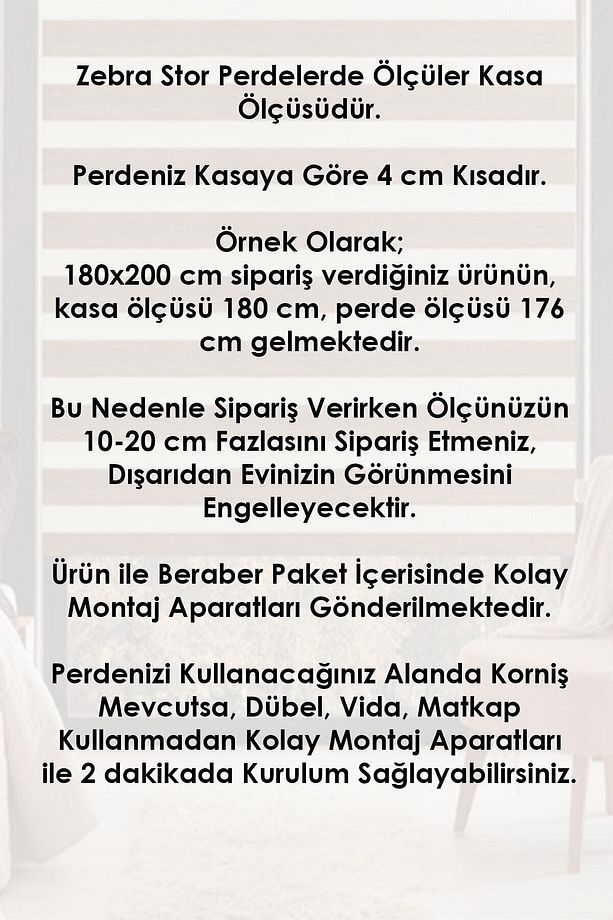 Zebra Stor Perde Ekru Gri Lüx Etek Dilimli - 5