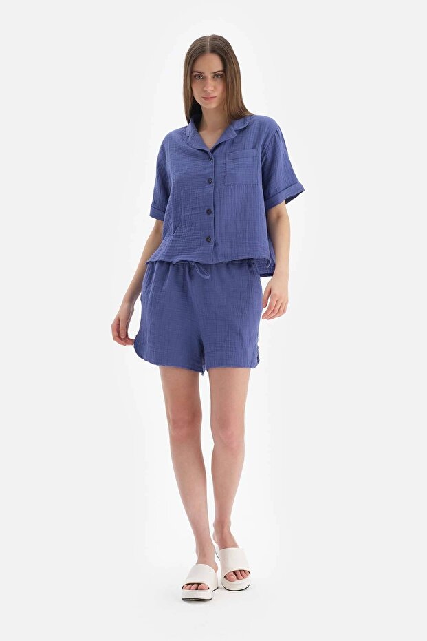 Lila Müslin Şort - 6