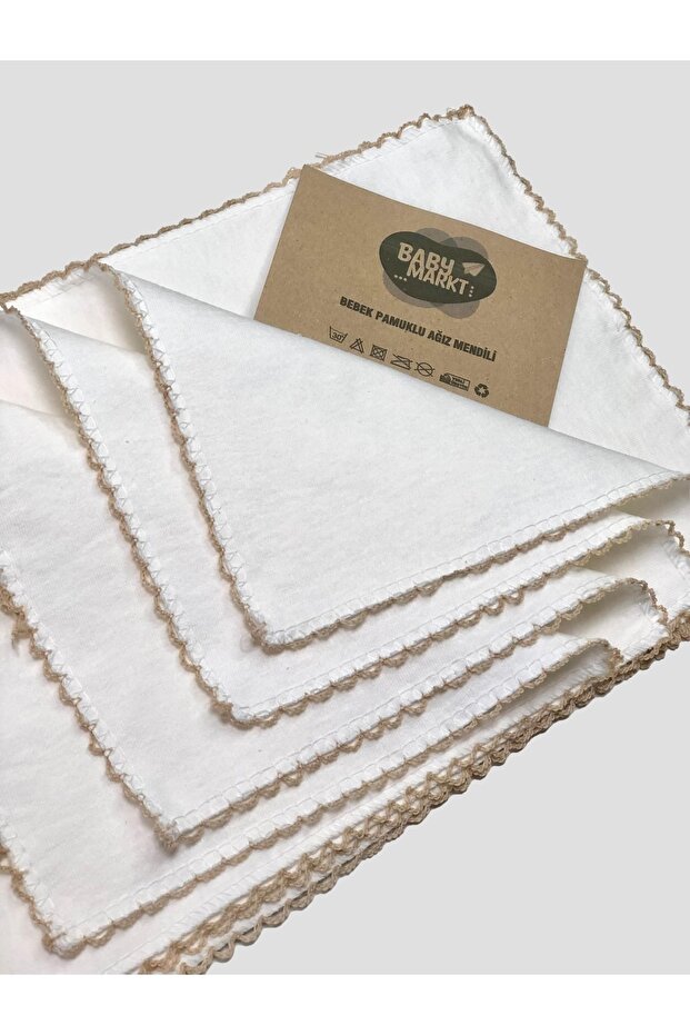 Double Layer Embroidered Cotton Baby Oral Cleansing Wipes 5 Pcs 22*30 Cm
