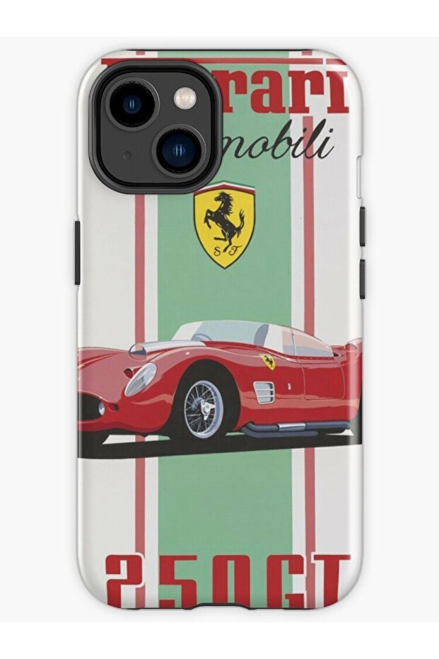 iPhone 11 Compatible Camera Ferrari Patterned Model with Velvet Interior - 1