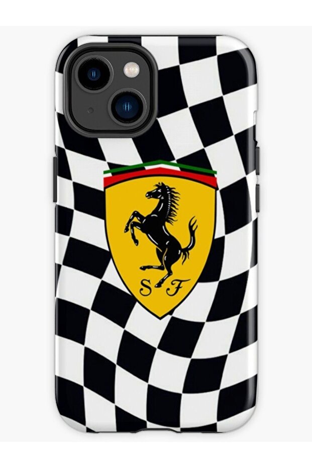 كاميرا متوافقة مع هاتف آيفون 11، موديل فيراري منقوش، الجزء الداخلي مخملي - 1