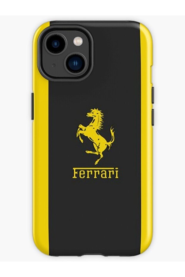 كاميرا متوافقة مع هاتف آيفون 11، موديل فيراري منقوش، الجزء الداخلي مخملي - 1