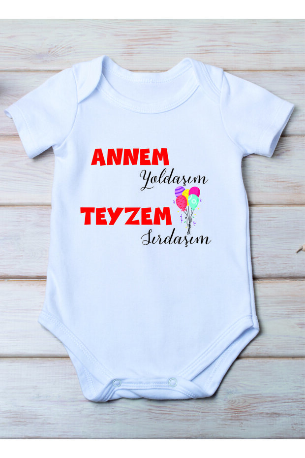 Mom My Companion My Aunt My Companion Printed Cotton Baby Bodysuit