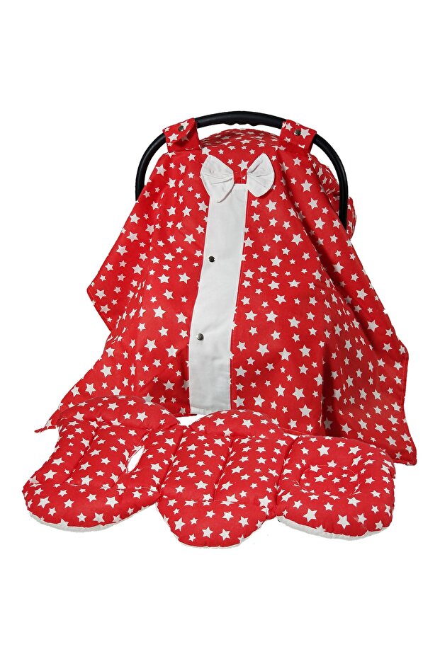 Stroller Cover, Stroller Sheet, Orthopedic Stroller Cushion Set of 3 Red BRIM COLLECTION