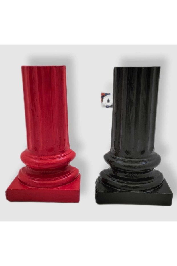 Antique Column Book Holder with Red Black Eses Colors
