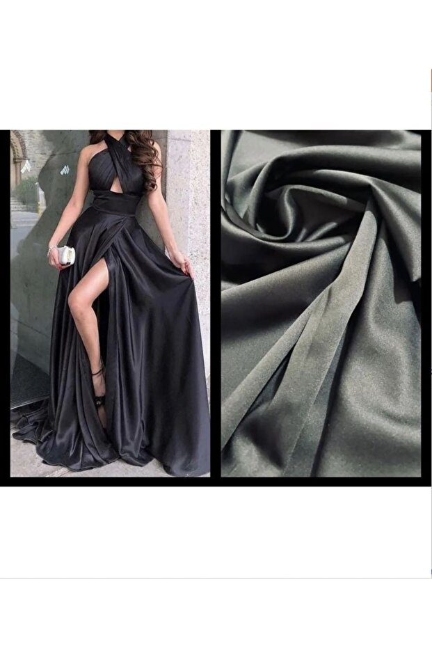 Evening Dress Thick Satin Acetate Stretch Fabric Not See-Through