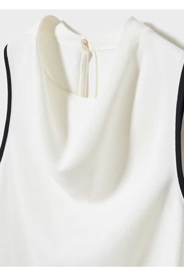 Kontrast Kollu Bluz - 5