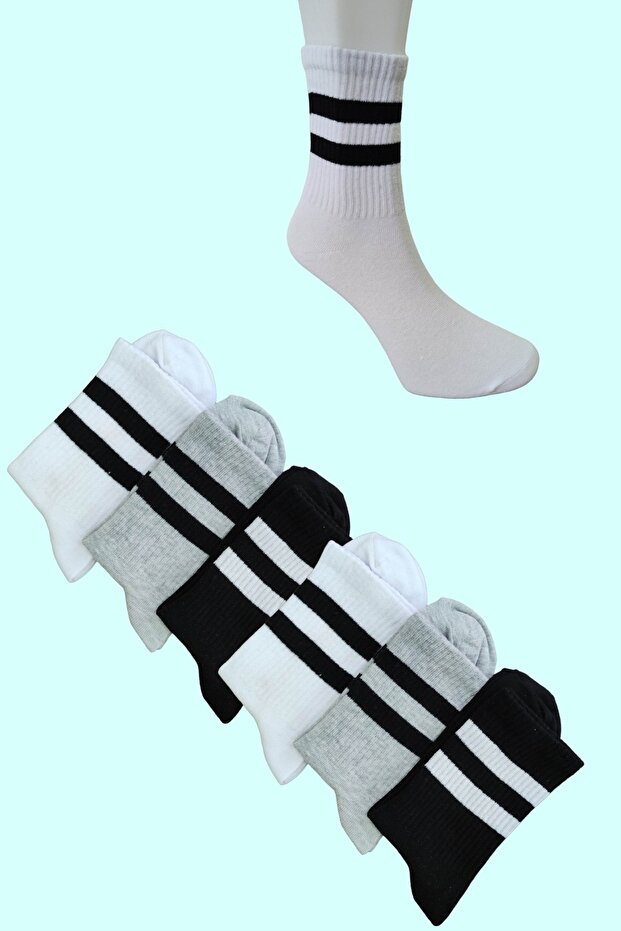 Women's 6 Pairs Patterned College Size Cotton Socks