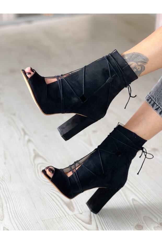 Happy Black String Summer Heels - 1