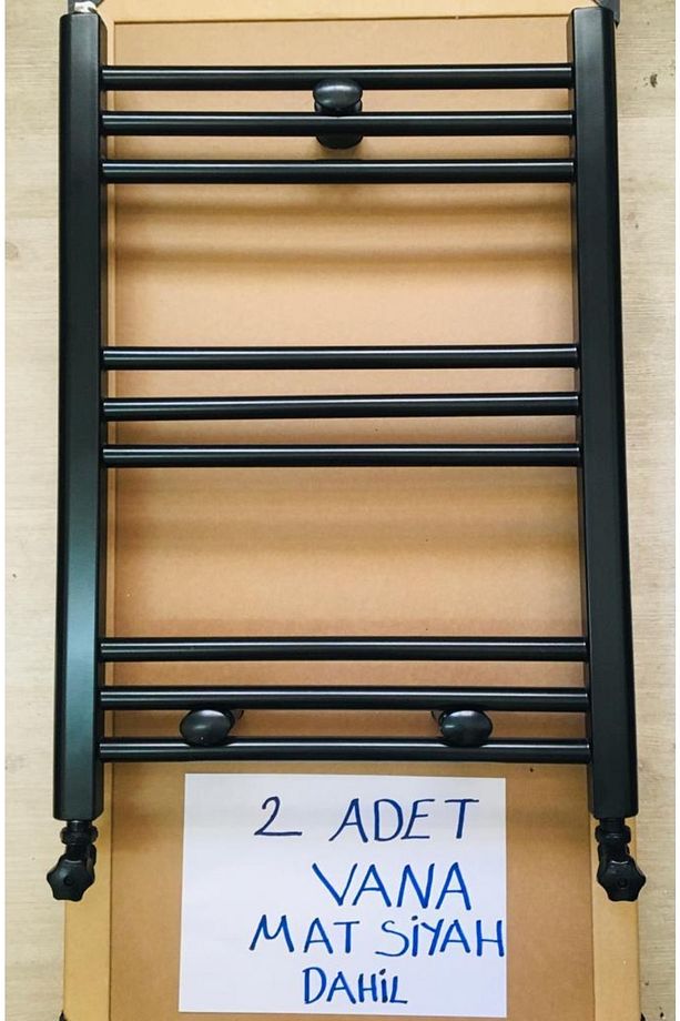 500x700 Siyah Havlupan 2 Adet Radyatör Vanası Mat Siyah - 1