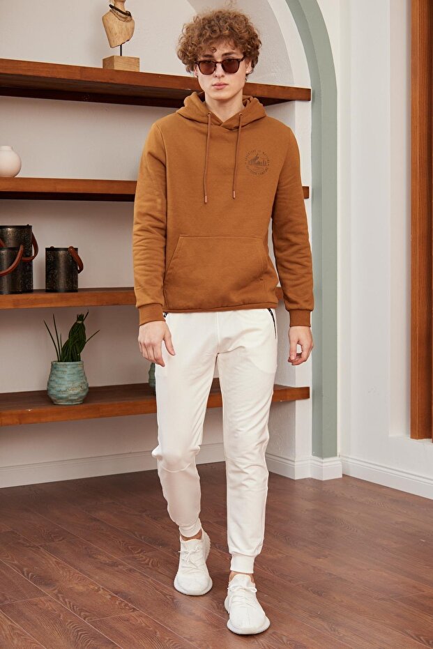 Men's Basic Sweatpants Ecru - 3