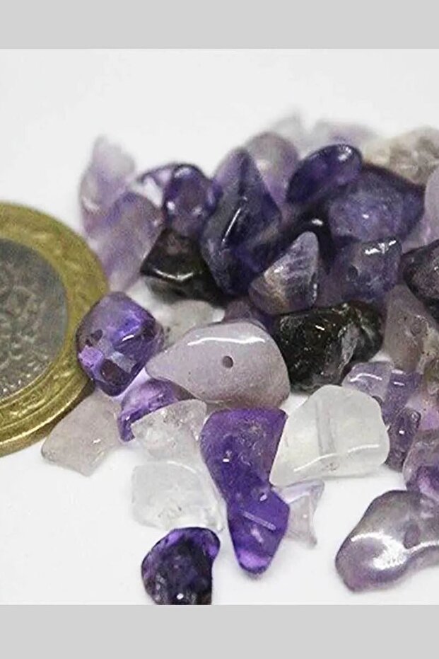 50 Certified Perforated Amethyst Stones