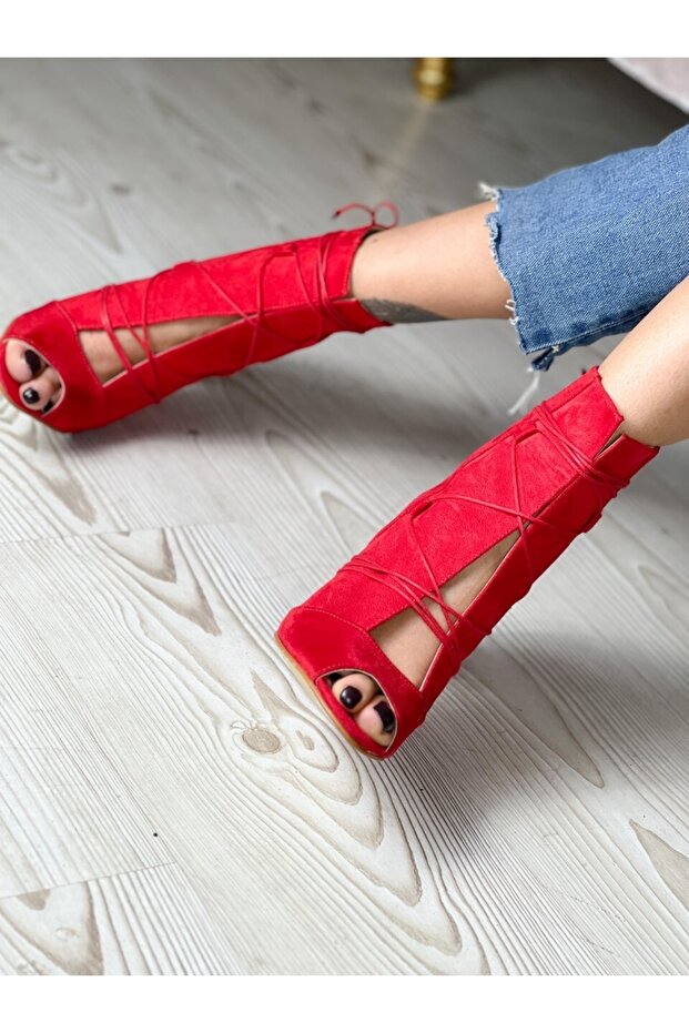 كعب صيفي بحبل أحمر سعيد - 2