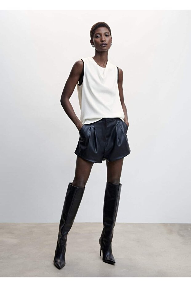 Kontrast Kollu Bluz - 2