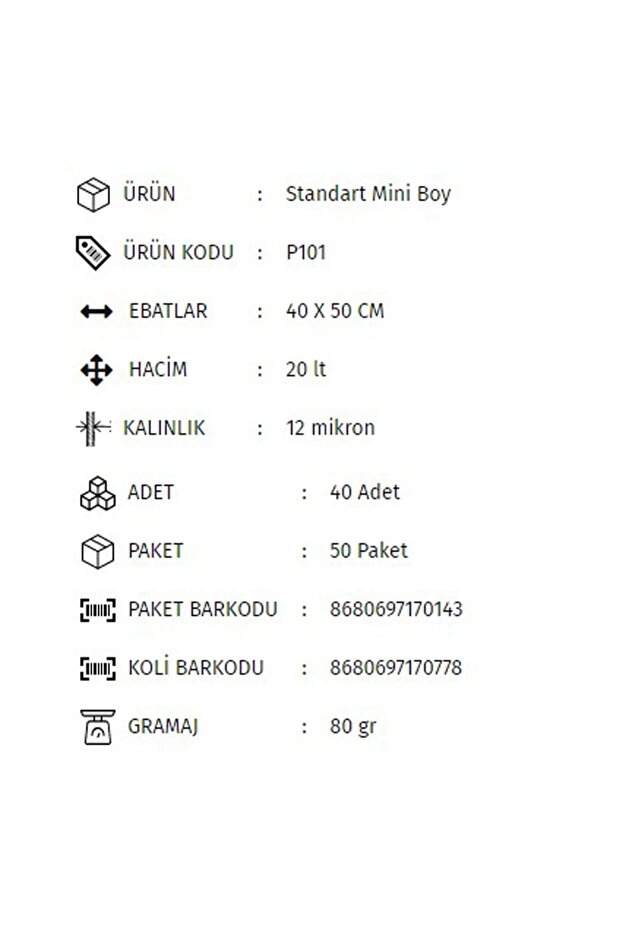 Mini Boy 40x50 80 Gr 50li Çöp Poşeti - 2