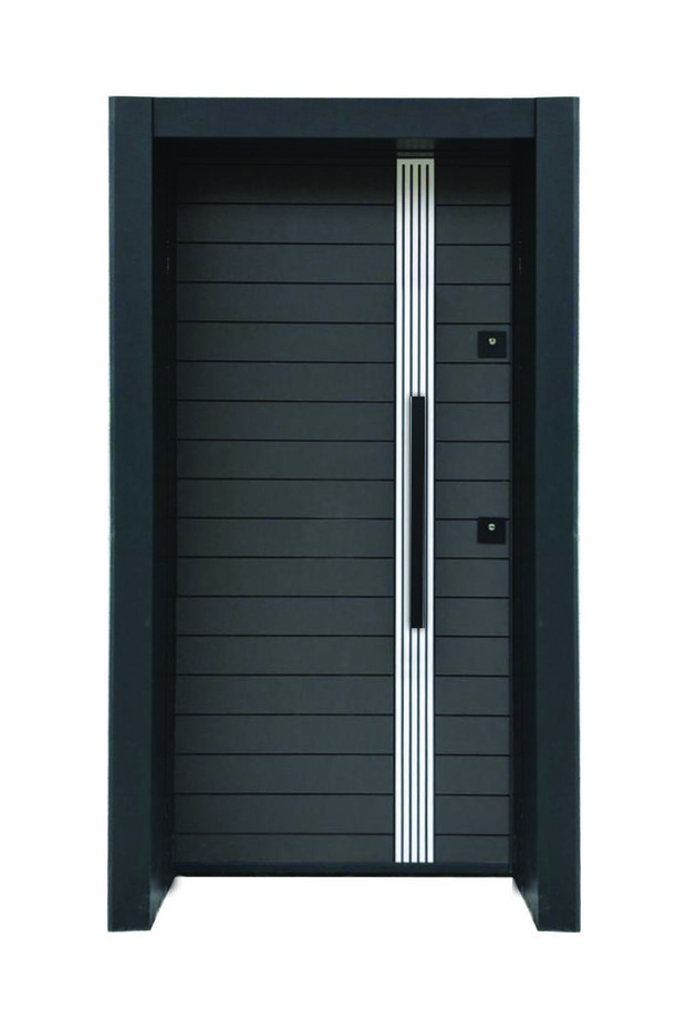 Düz Model Çelik Kapı, Antrasit Renk Çelik Kapı, Tırnaklı Çelik Kapı, Çelik Kapı Sol Açılım - 1