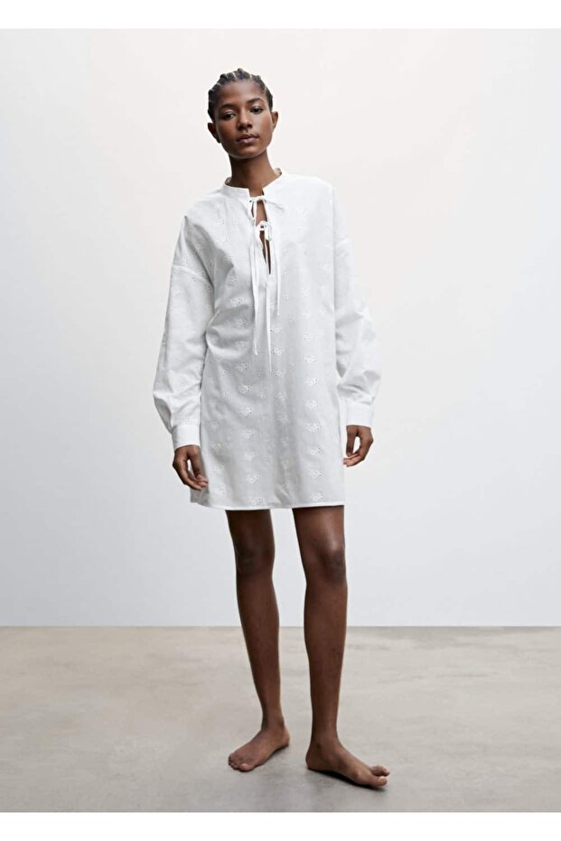 Ajurlu Pamuklu Gecelik - 2