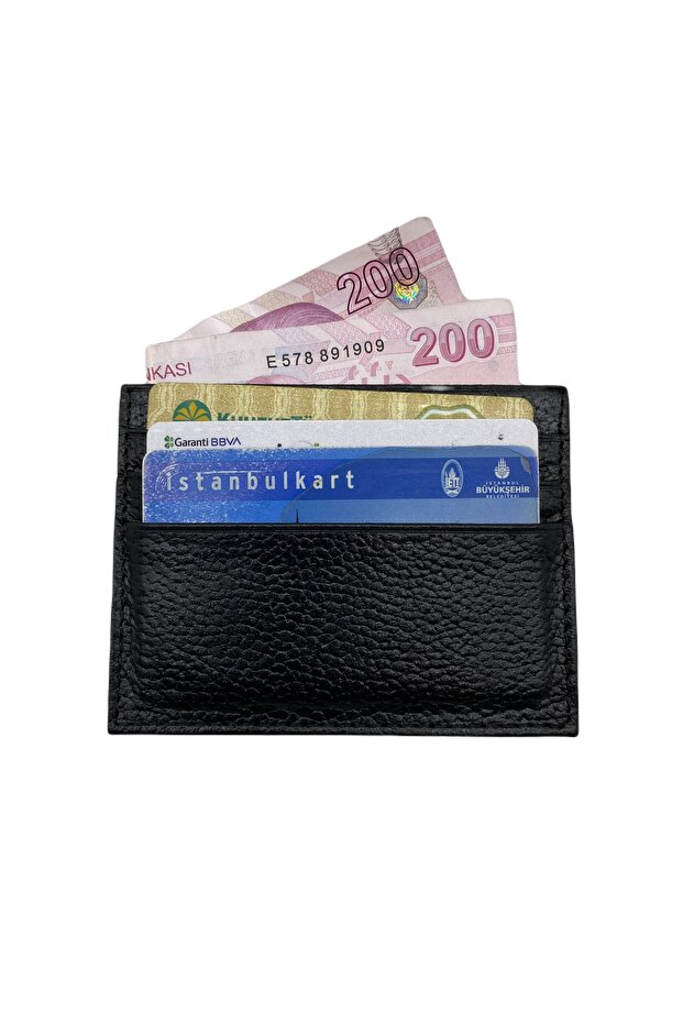 Ultra Thin Genuine Leather Credit Card Holder - Slim Card Holder - 6 Card Capacity - Card Holder with Money Compartment