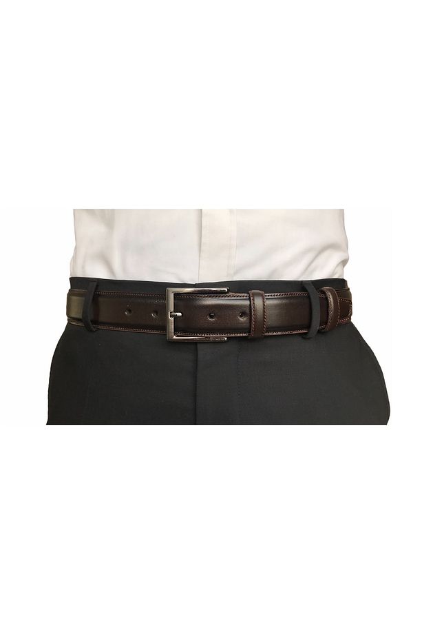 Hakiki Kaliteli Deri Set Klasik Kumaş Pantolon Kemeri; Siyah, Kahve, Lacivert, Taba 3,5 Cm 4'lü=kdks - 4