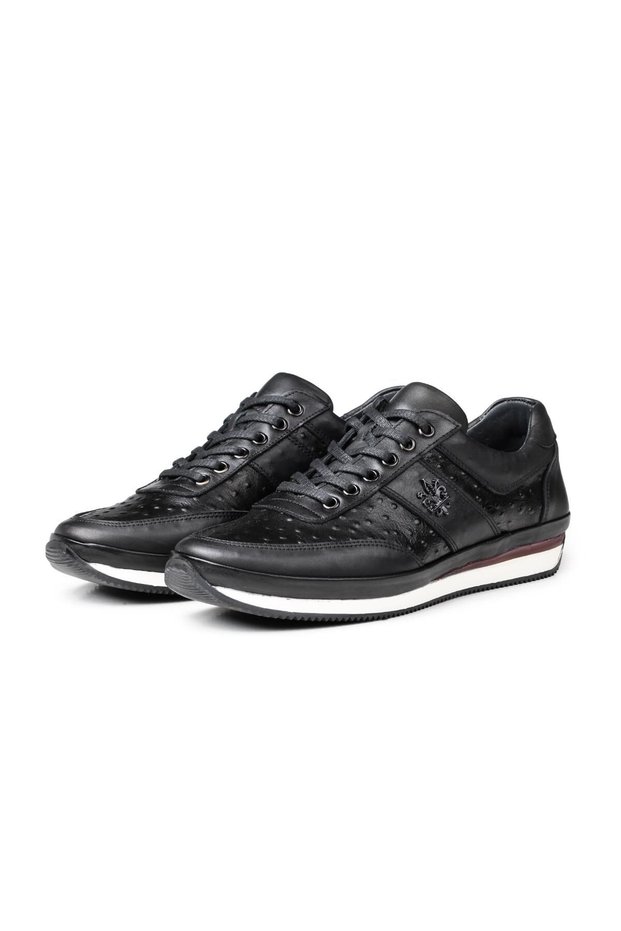 Ostrich Plane Genuine Leather Men's Daily Shoes, Casual Shoes, 100% Leather Shoes