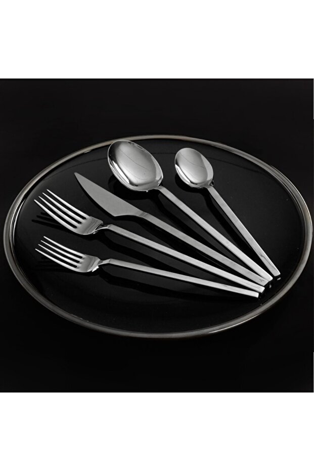 Dmr Life Diamond Plain Fork Spoon Knife Set 18 Pieces Dining for 6 People Dmr (FOOD Group)