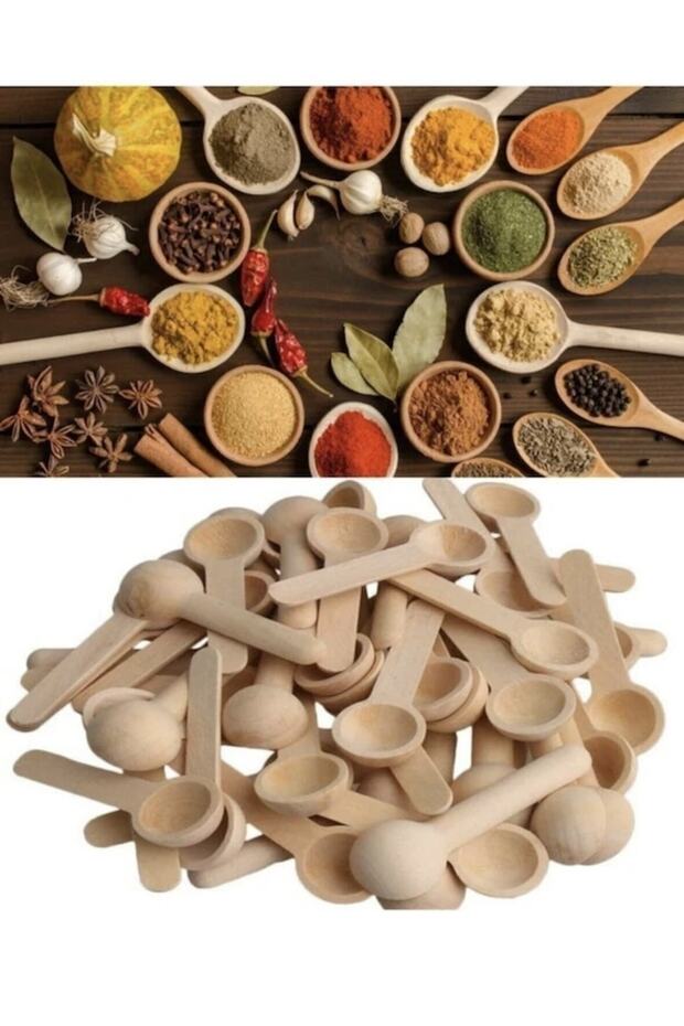 Natural Wooden 6-Piece Mini Spice Jam and Honey Spoon Multi-Purpose Practical Spoon