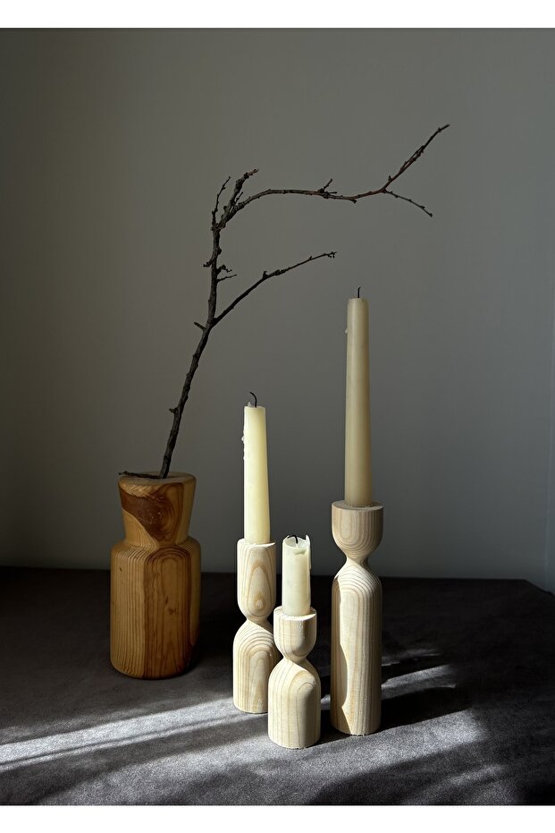 Timber Trio 3-Piece Candlestick Set - 2