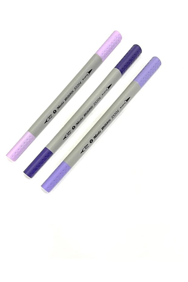 Brushpen And Fineliner 3 Colors Double Sided Pencil