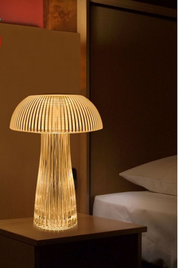 ® Mantar Model Usb Şarjlı Dokunmatik 3 Farklı Işık Modlu Masa Üstü Kristal Akrilik Lamba Led - 3