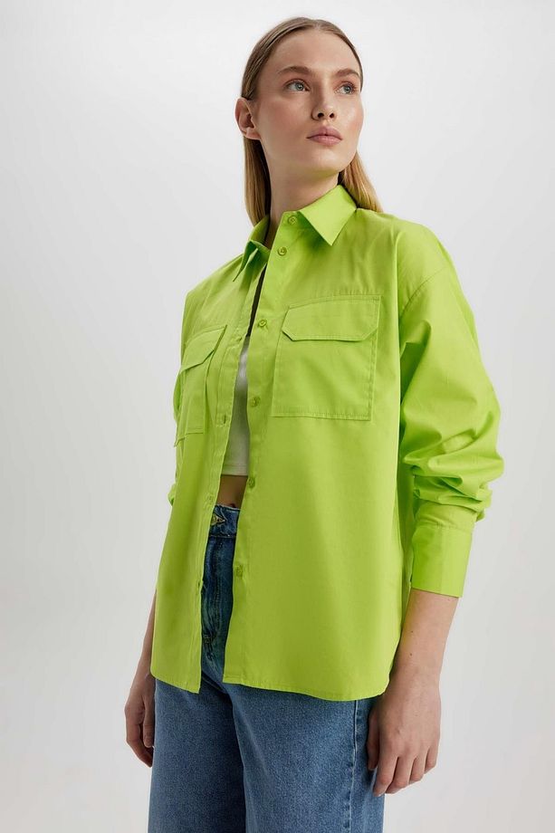 Regular Fit Poplin Uzun Kollu %100 Pamuk Gömlek - 1