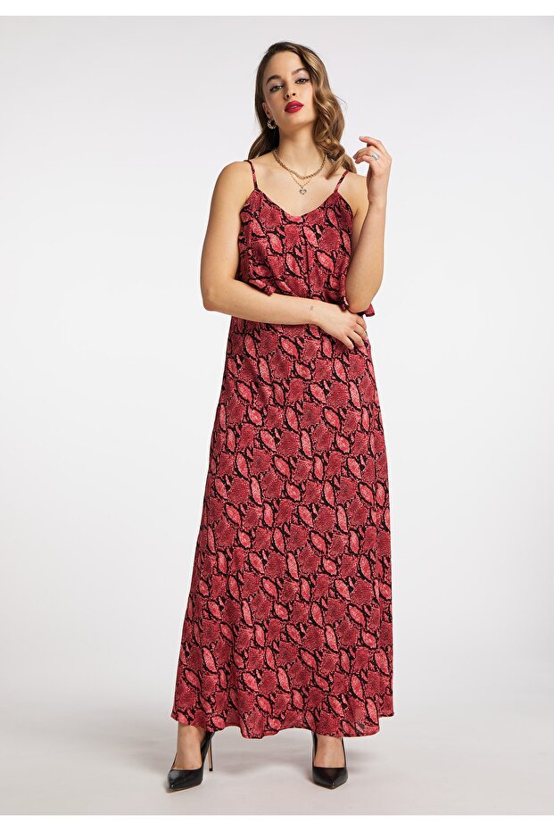 Maxikleid mit Schlangen-Print - 3