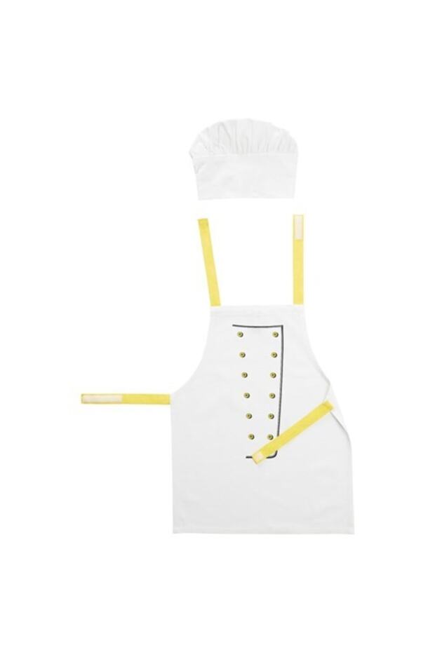 Toppklocka Children's Bib and Hat White Yellow 57 cm