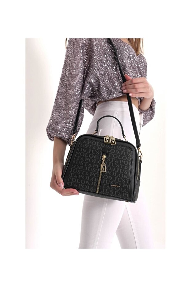 Women's Black Hand and Shoulder Bag Jpm2057