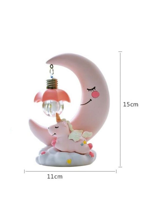 Dekoratif Ay Dede Ve Minik Unicorn Temalı Masa Lambası? Ve Biblo - 3