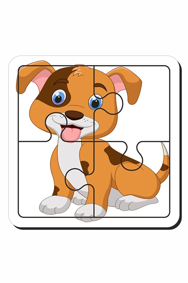 Cute Dog 4 Piece Jigsaw First Puzzle, Easy Puzzle